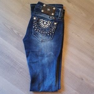 Blue Faded Wash Miss Me Bootcut Jeans